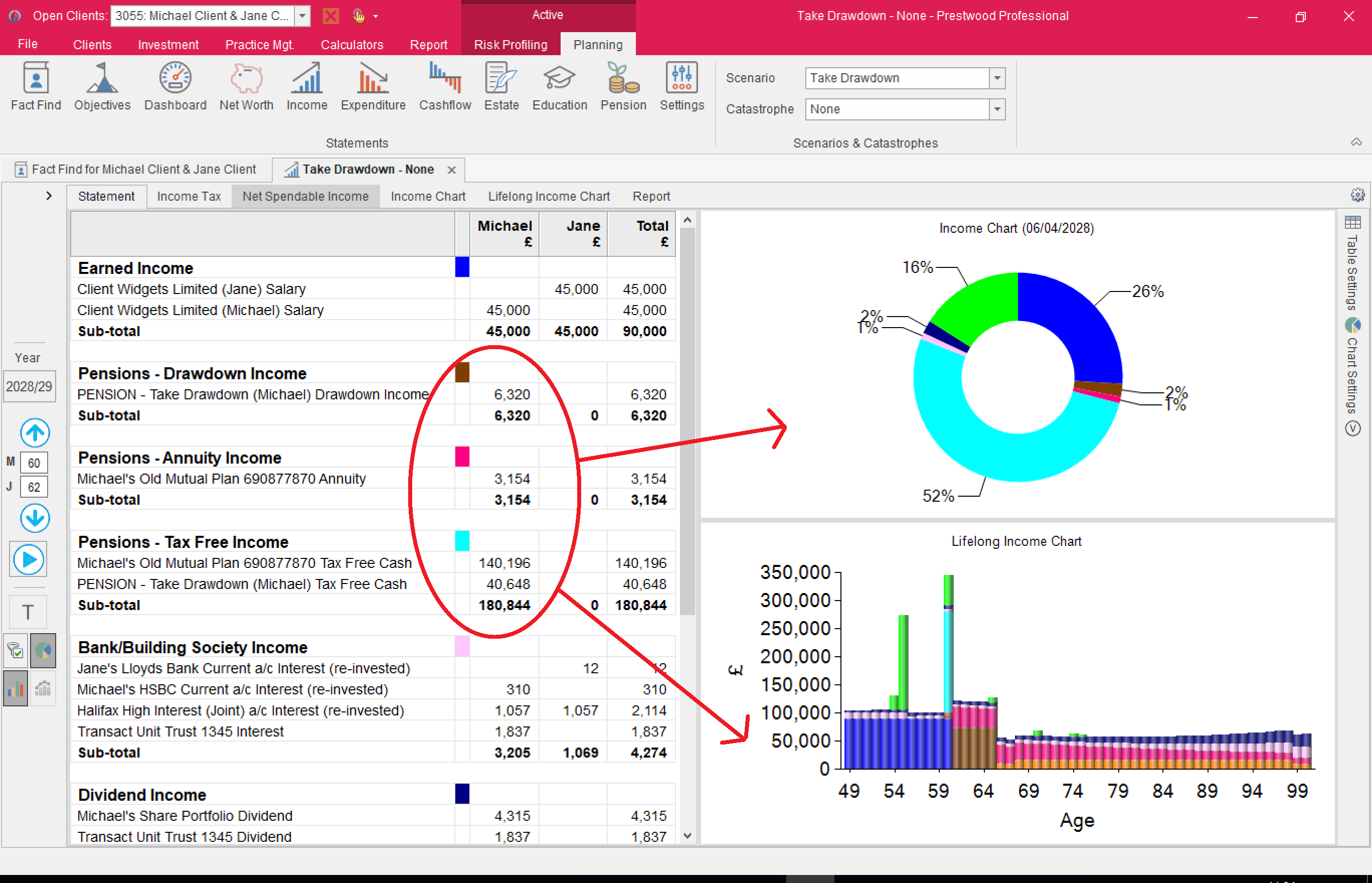 prestwood truth software release notes pension income granular breakdown income statement