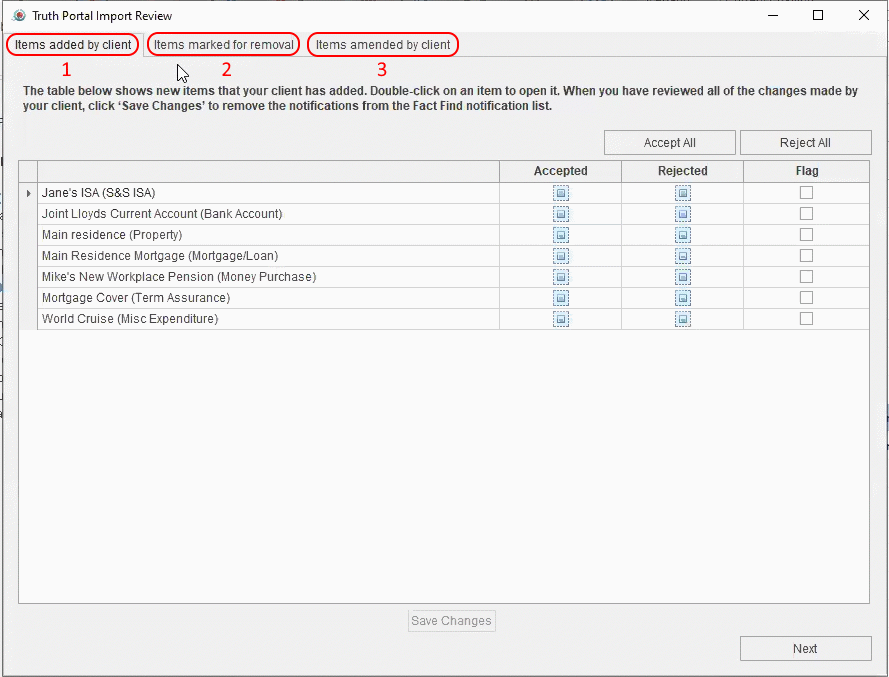 prestwood truth cashflow fact find portal import review form data