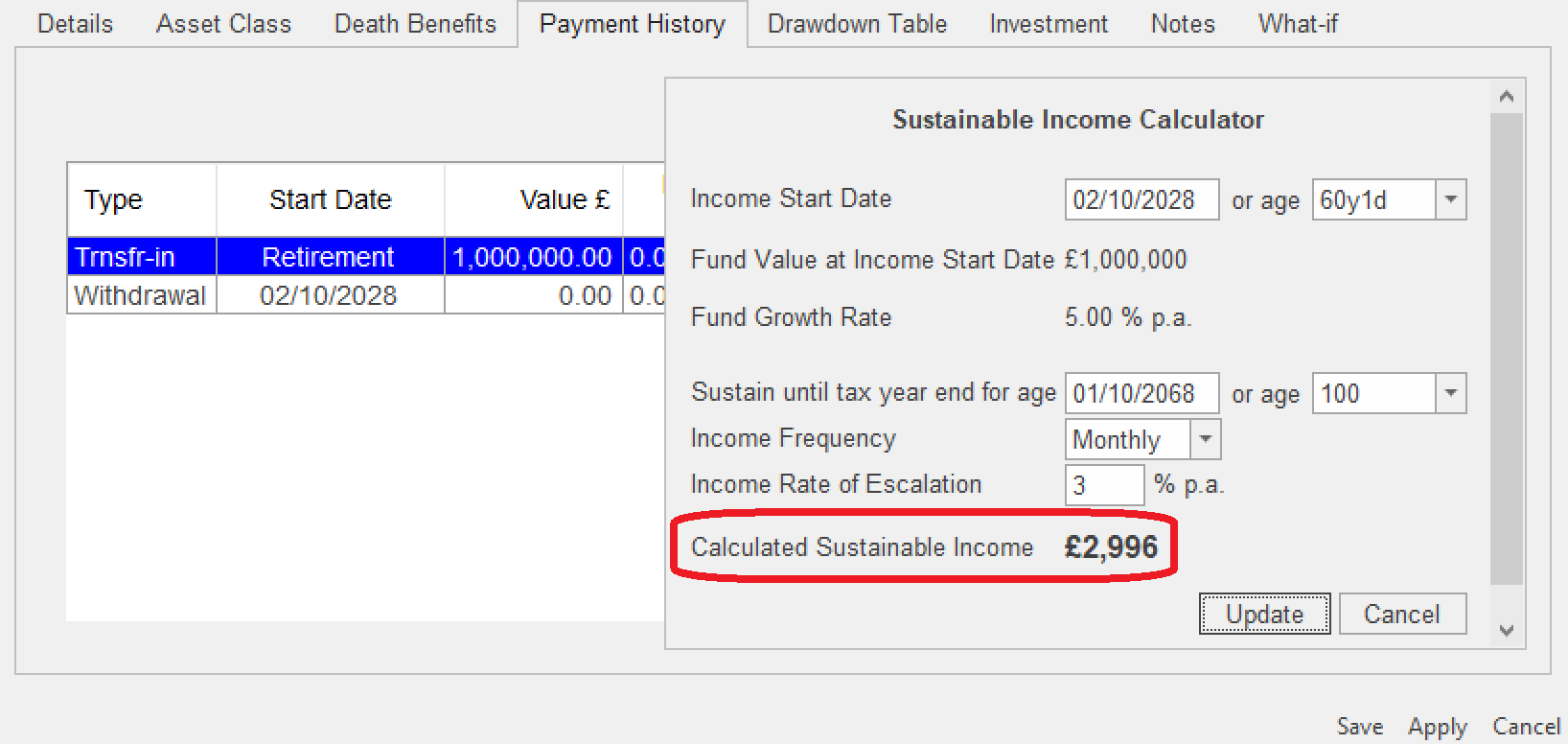 prestwood truth software release notes pension drawdown sustainable income calculator result