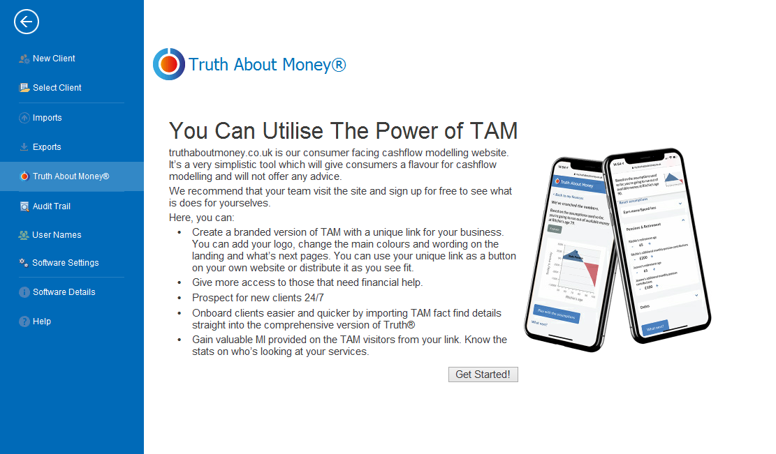 prestwood truth software release notes truth about money TAM landing page inside Truth menu